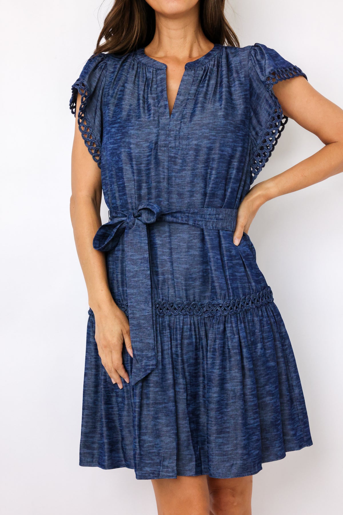 Embroidered Mini Dress