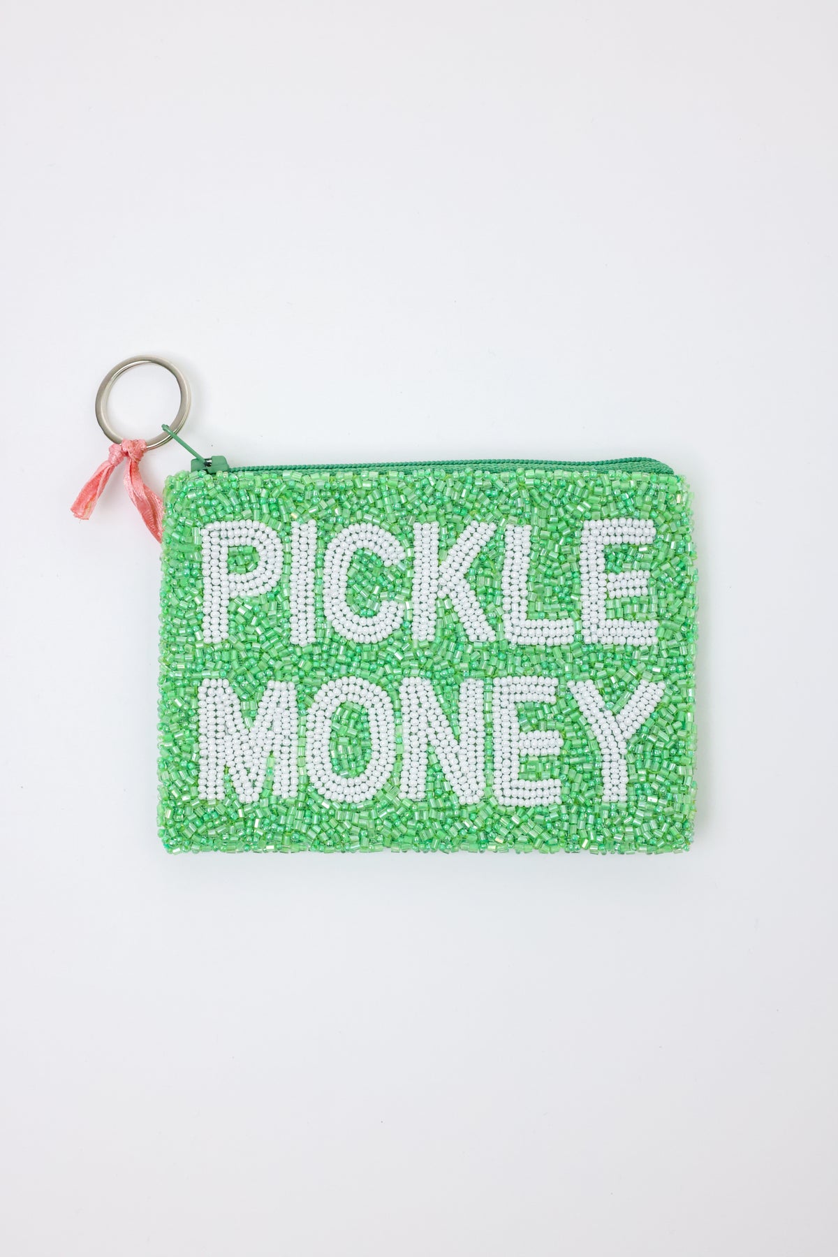 Pickle Money Beaded Coin Purse