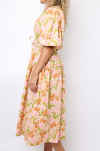 Puff Sleeve Midi Dress