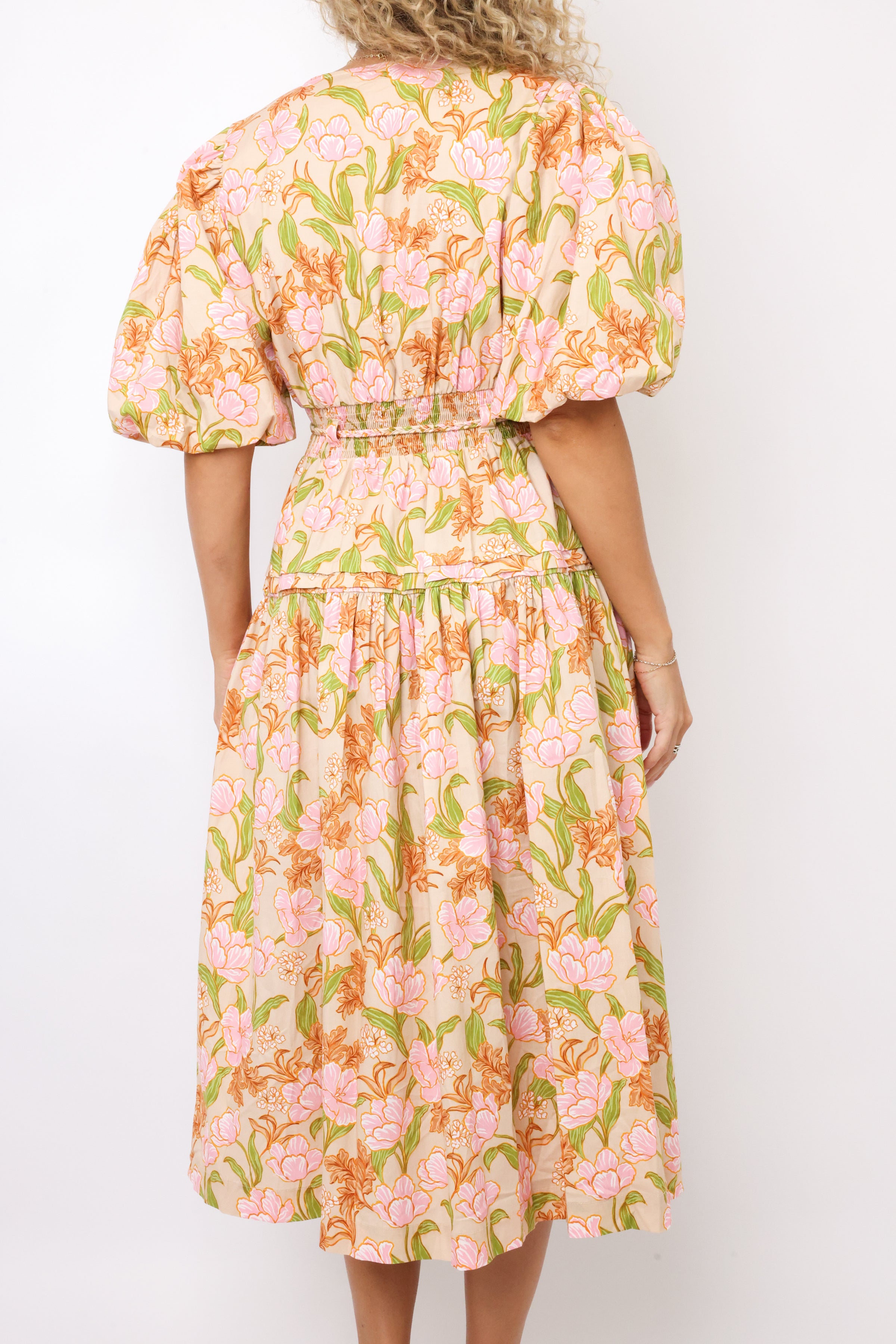 Puff Sleeve Midi Dress