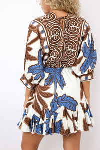Quarter Sleeve Printed Mini Dress