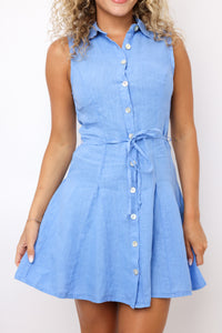 Bella Dahl Sleeveless Seamed Shirt Dress