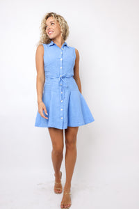 Bella Dahl Sleeveless Seamed Shirt Dress