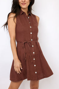 Bella Dahl Sleeveless Seamed Shirt Dress