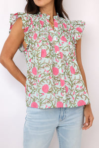 THML Flutter Sleeve Button Up Top