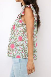 THML Flutter Sleeve Button Up Top