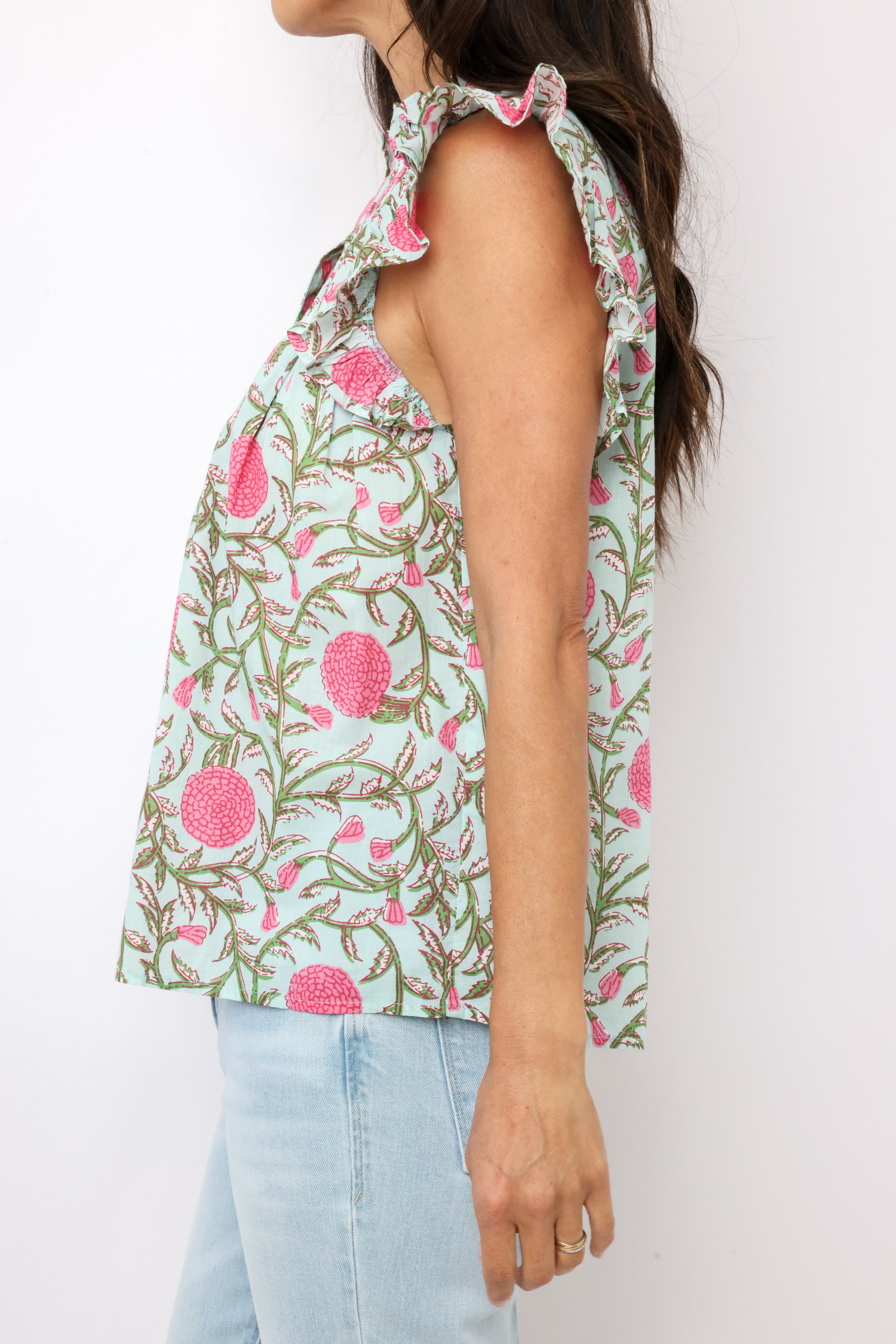 THML Flutter Sleeve Button Up Top