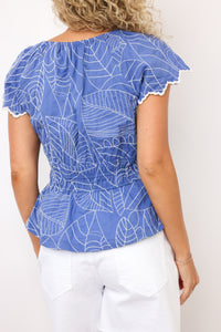 SRB Poplin Ruffle Sleeve Top