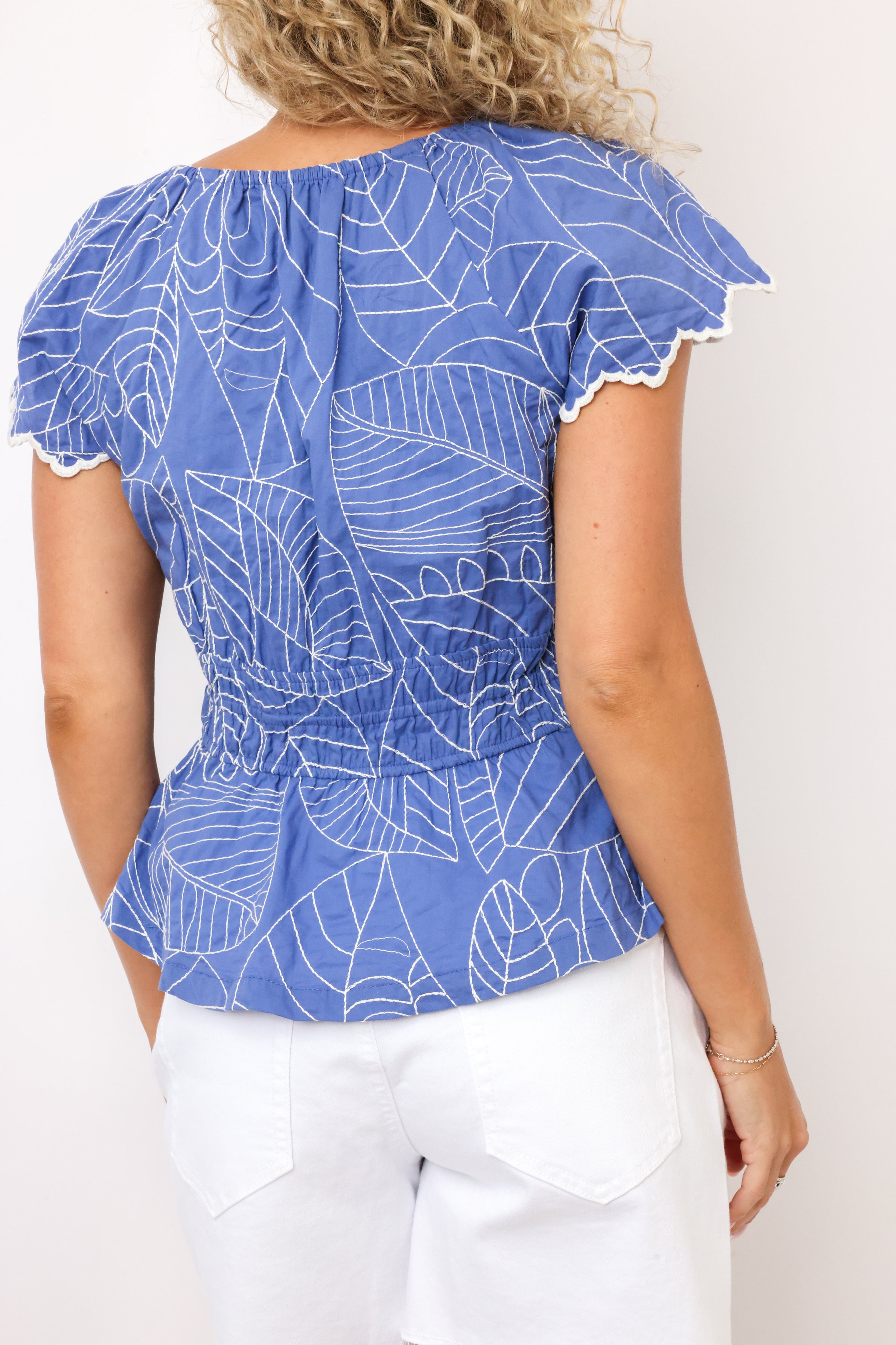 SRB Poplin Ruffle Sleeve Top