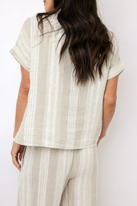 Milio Milano Short Sleeve Tie Front Shirt