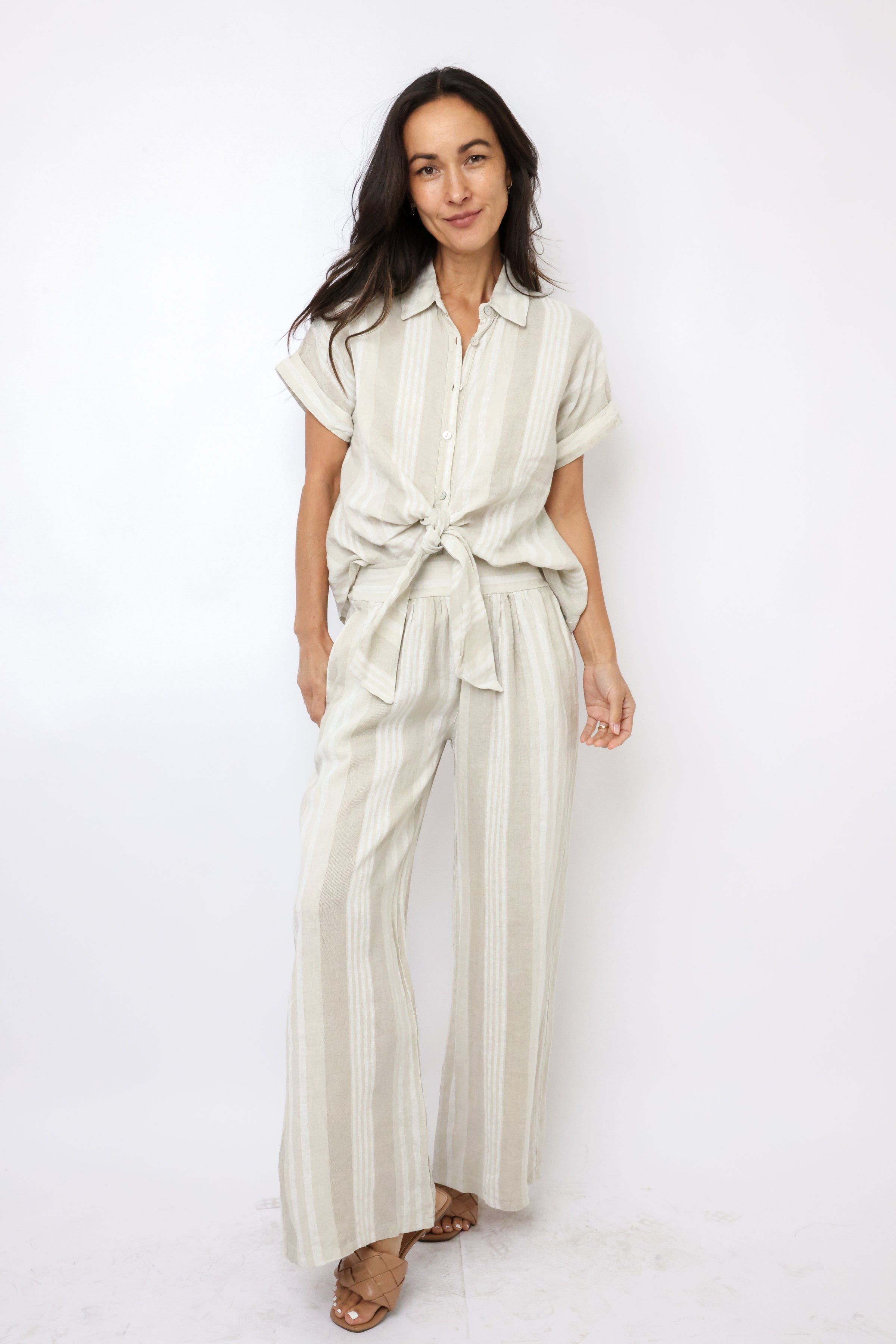 Milio Milano Wide Leg Linen Pants