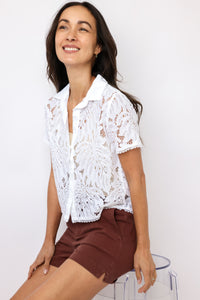 Bella Dahl Short Sleeve Contrast Button Down