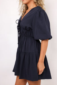 Solid Tiered Mini Dress