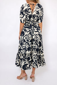 Tropical Print Midi Dress