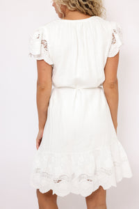 Crinkle Textured Lace Mini Dress