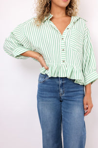 Oversized Stripe Button Down Shirt