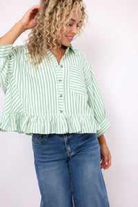 Oversized Stripe Button Down Shirt