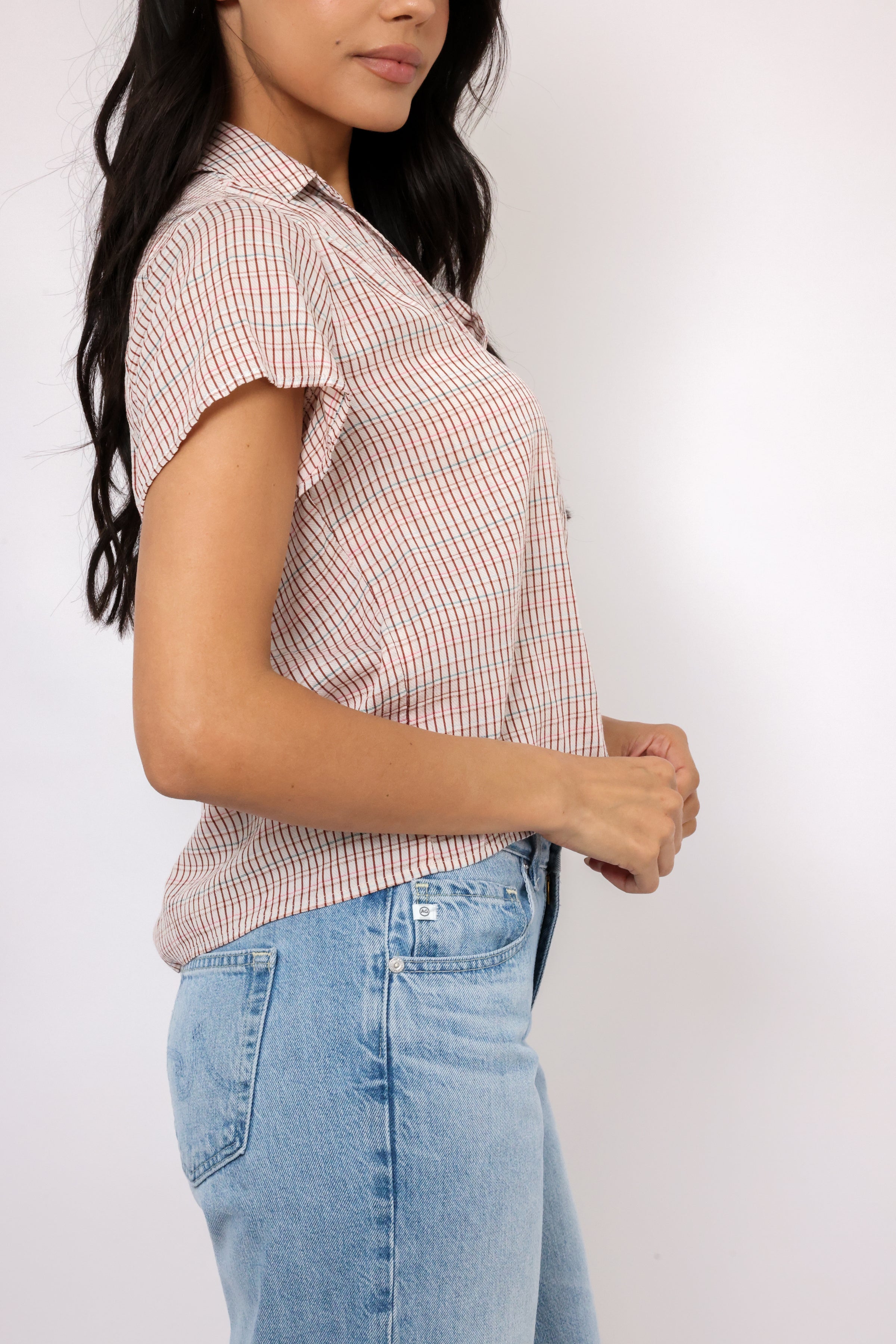 Bella Dahl Shirred Short Sleeve Shirt