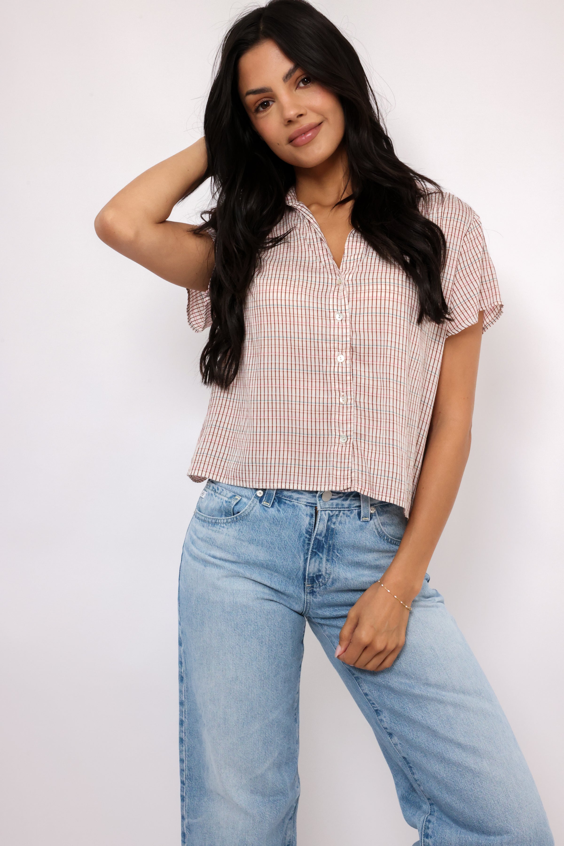 Bella Dahl Shirred Short Sleeve Shirt