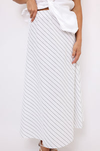 Lena Diagonal Stripe A-line Maxi Skirt
