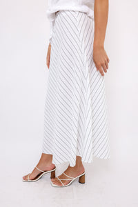 Lena Diagonal Stripe A-line Maxi Skirt