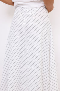 Lena Diagonal Stripe A-line Maxi Skirt
