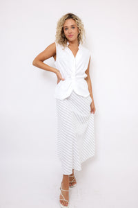 Lena Diagonal Stripe A-line Maxi Skirt