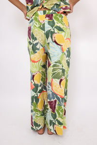 Tropical Fruit Print Flowy Pants