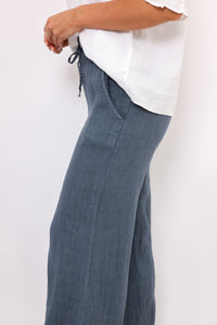 Venti6 Linen Wide Leg Pants