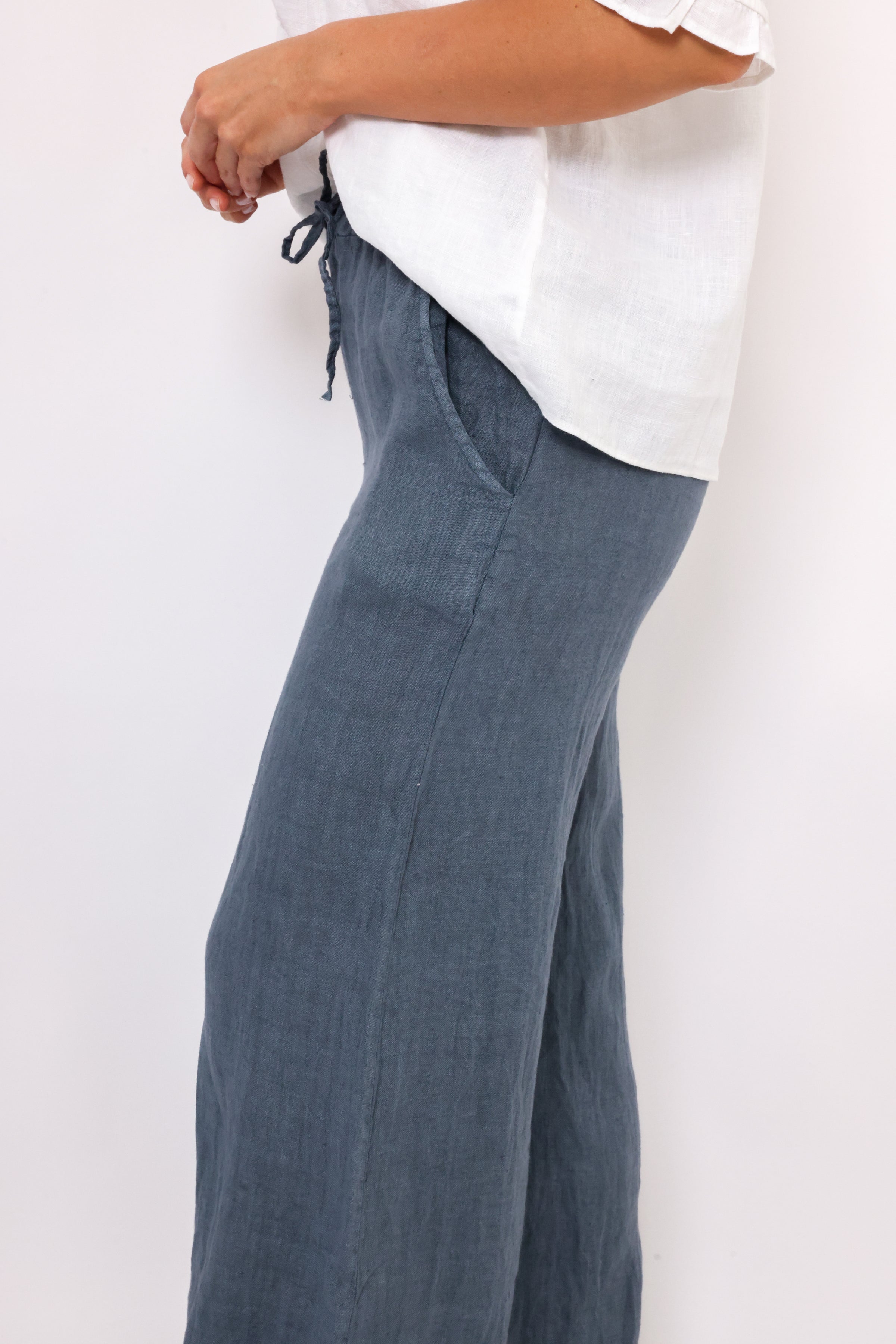 Venti6 Linen Wide Leg Pants