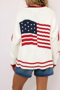 American Flag Knit Cardigan