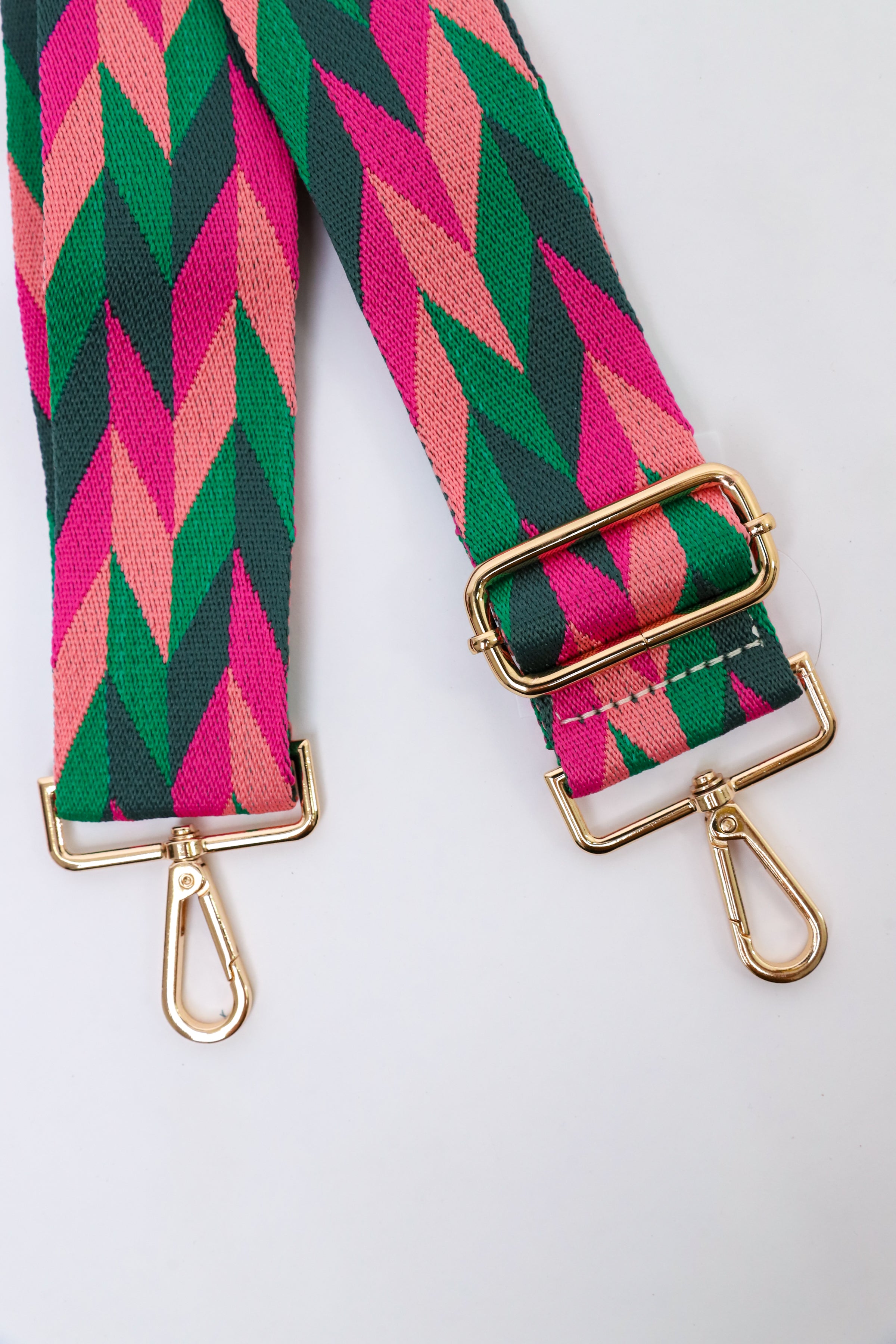 Chevron Hot Pink + Kelly Green Bag Strap