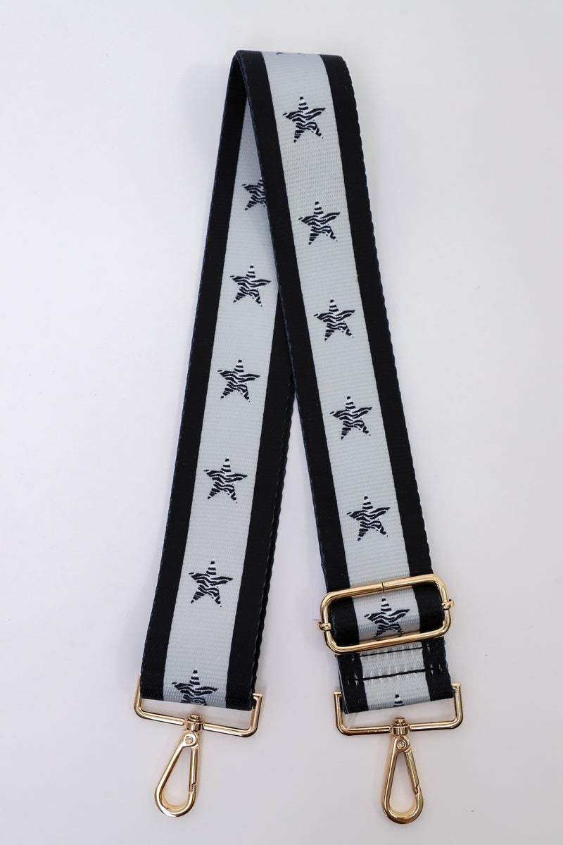 Stars + Stripes Black + Grey Bag Strap