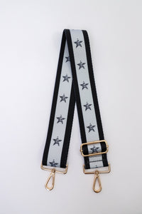 Stars + Stripes Black + Grey Bag Strap