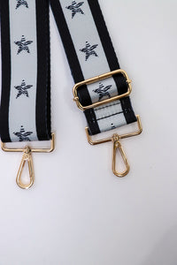 Stars + Stripes Black + Grey Bag Strap