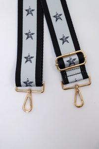 Stars + Stripes Black + Grey Bag Strap