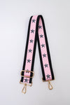 Stars + Stripes Black + Light Pink Bag Strap