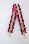 Metallic Leopard Stripe Pink Bag Strap