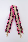 Metallic Leopard Stripe Pink Bag Strap
