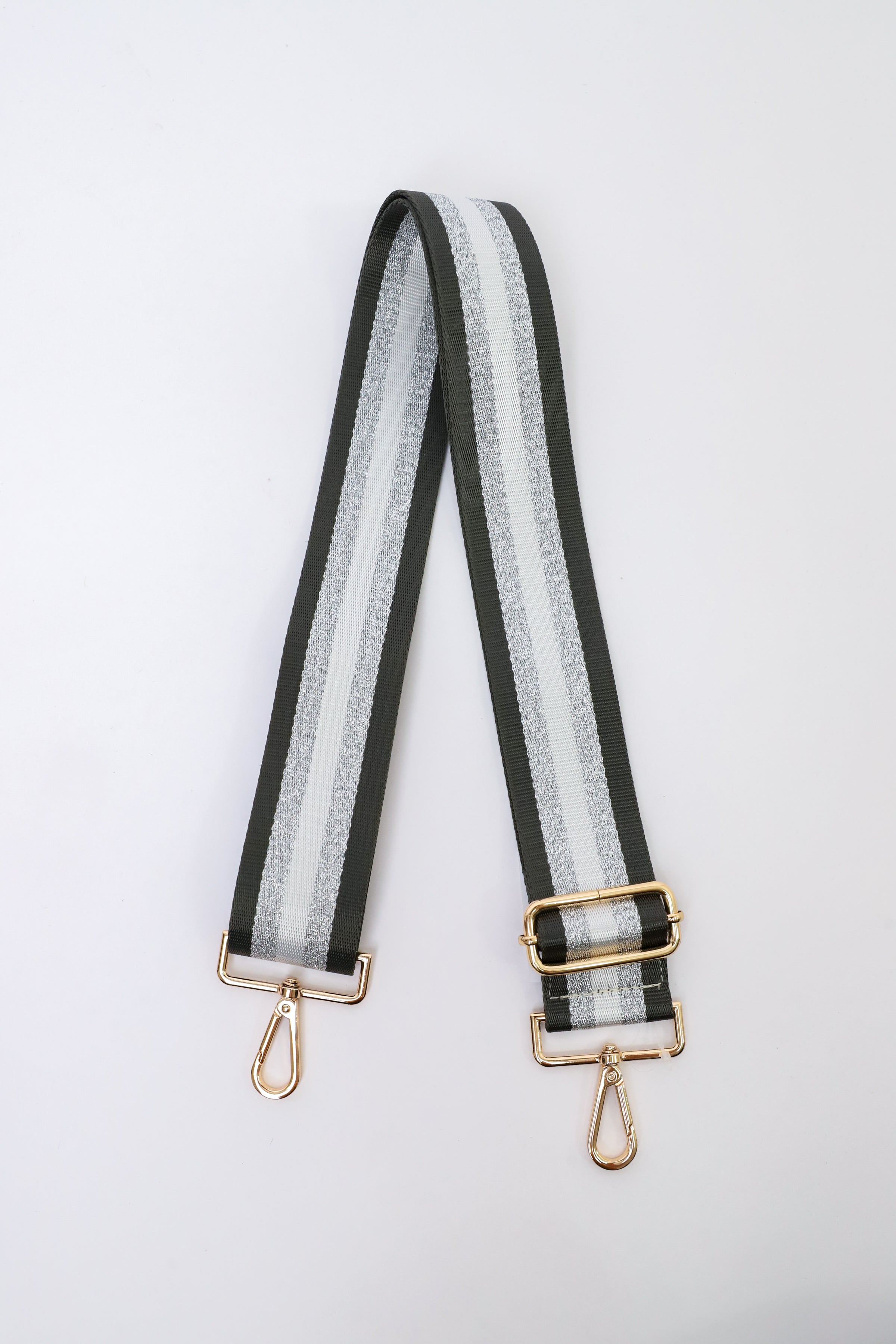 5 Stripe Neutrals Graphite Bag Strap