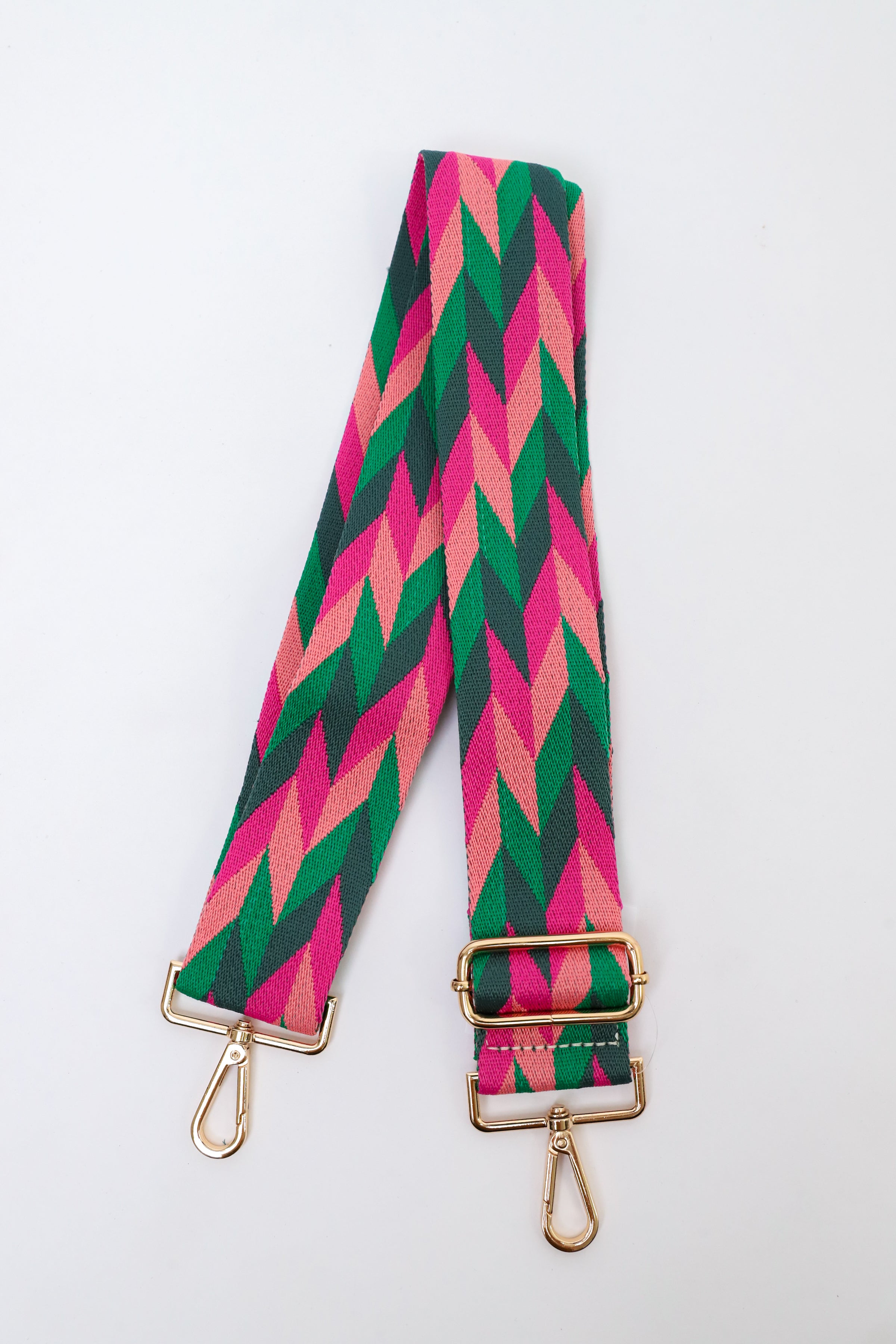 Chevron Hot Pink + Kelly Green Bag Strap