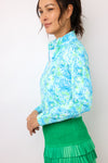 IBKUL Kathy Print Long Sleeve Mock Neck Top
