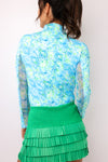 IBKUL Kathy Print Long Sleeve Mock Neck Top