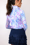 IBKUL Kathy Print Long Sleeve Mock Neck Top