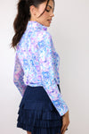 IBKUL Kathy Print Long Sleeve Mock Neck Top