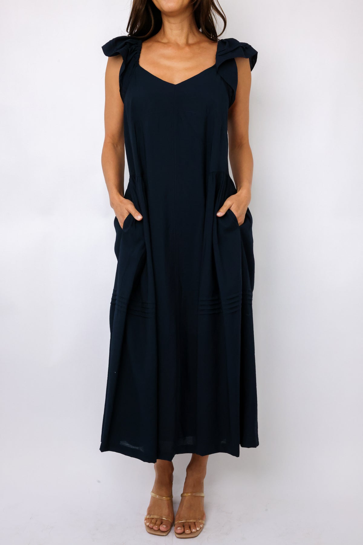Flutter Sleeve Midi Dress