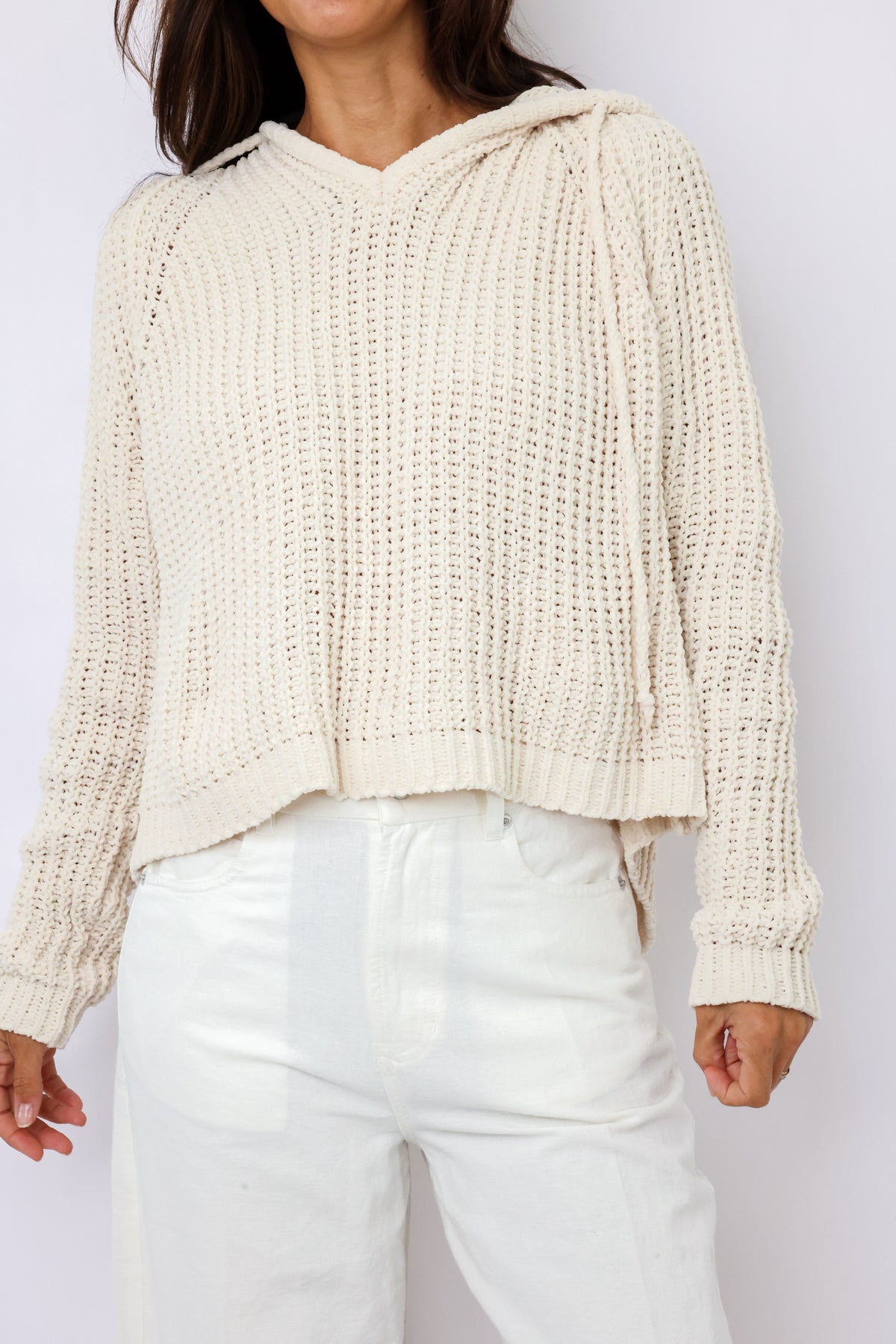 Back Slit Hoodie Sweater