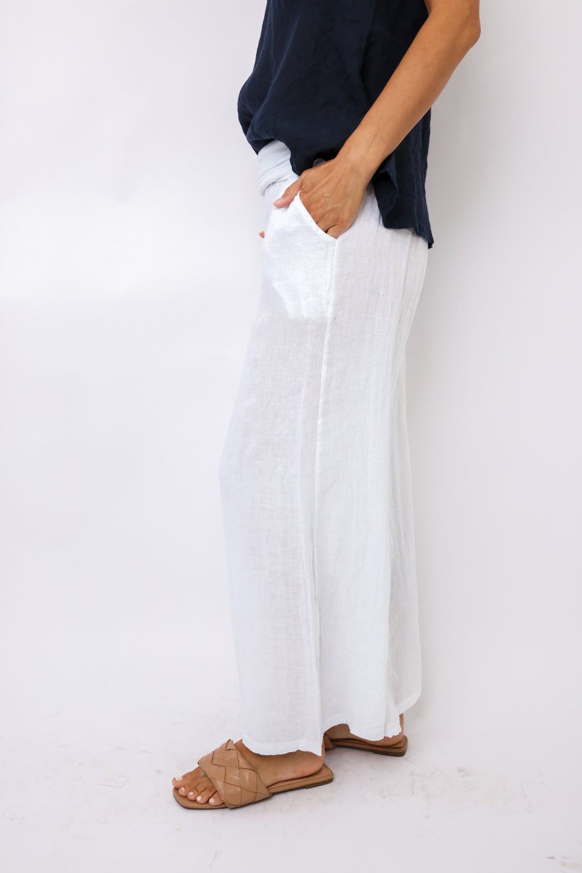 Fold Over Waist Palazzo Pant