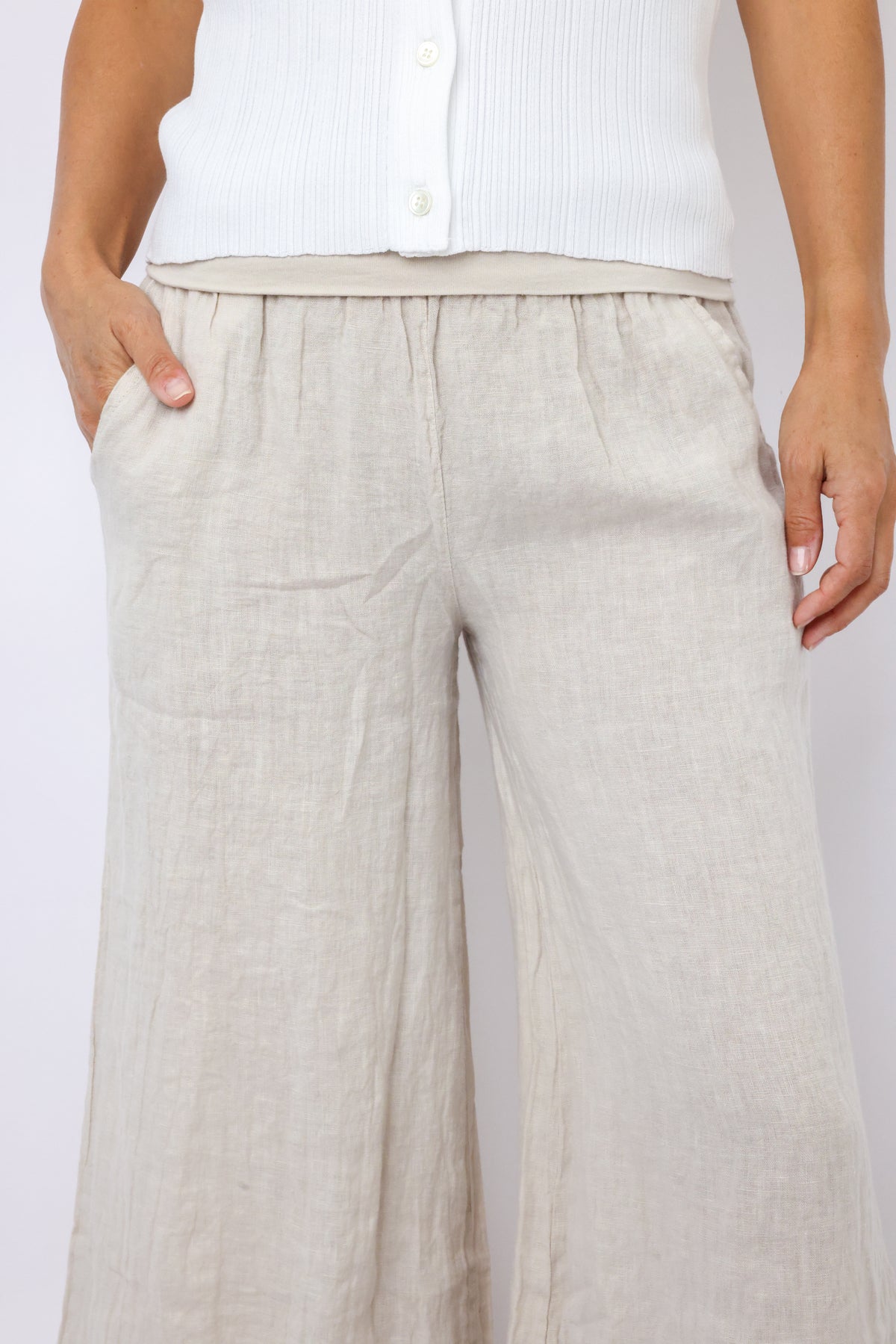 Fold Over Waist Palazzo Pant