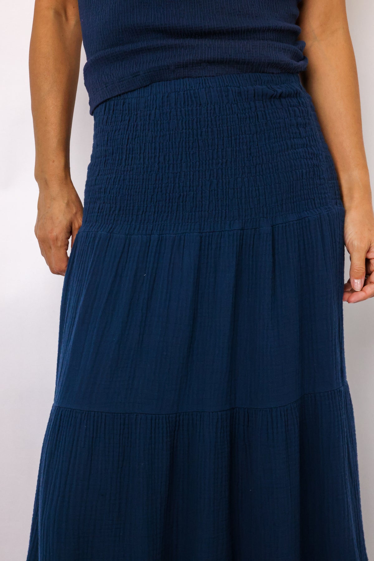 Tiered Cotton Gauze Skirt